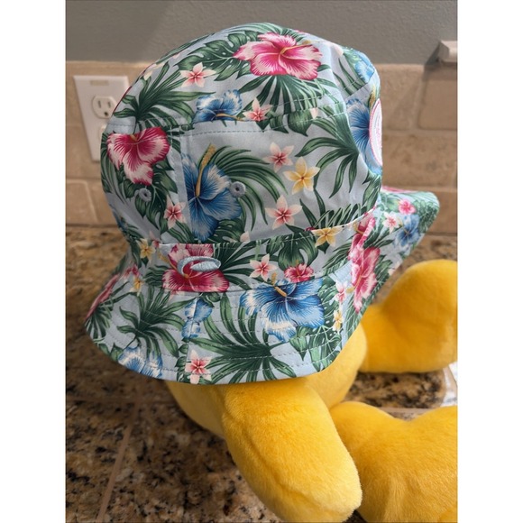 PUKKA Blue Hawaiian Tropical Palm Floral Flower Bucket Hat Accessory Adult S/M - Picture 5 of 11